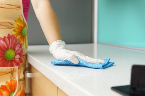 Carpet cleaning team beginning a safe inspection in Footscray