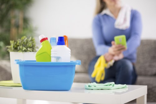 Carpet cleaning equipment ready for a UK home service